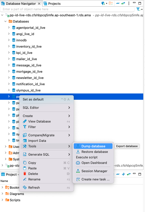 right-click-database